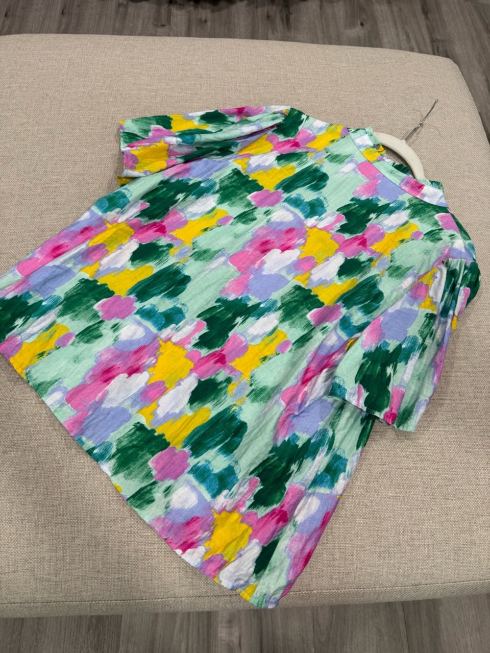 THML Mint Multi-Color Painterly Print Blouse - Picture 2 of 4